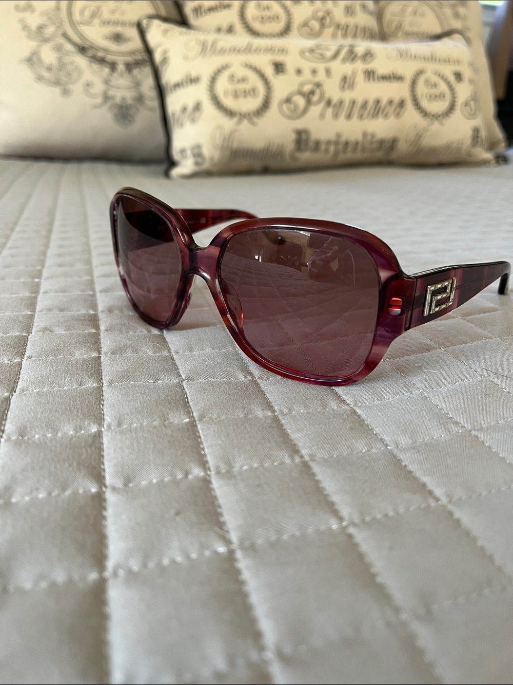 Versace Women's Red Maroon Acetate Sunglasses